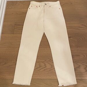 LEVI'S  Off-White Denim Wedgie Jeans, 24
